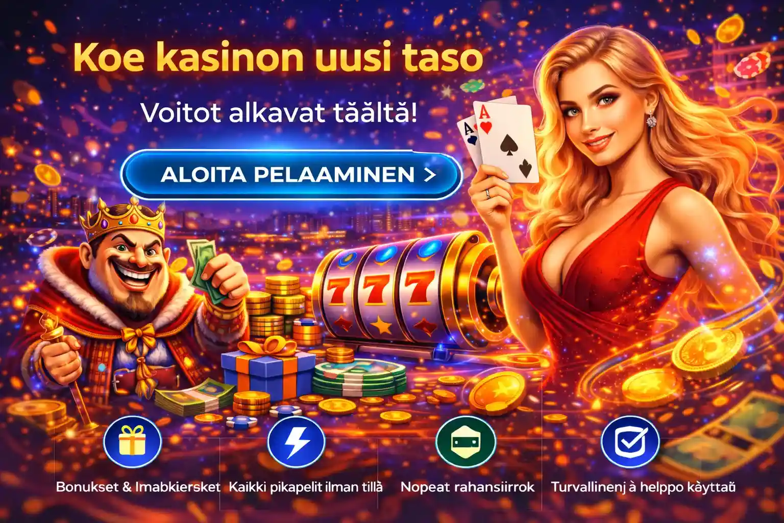 Kasino aloitusnäkymä bonus ja kolikkopelit Suomessa